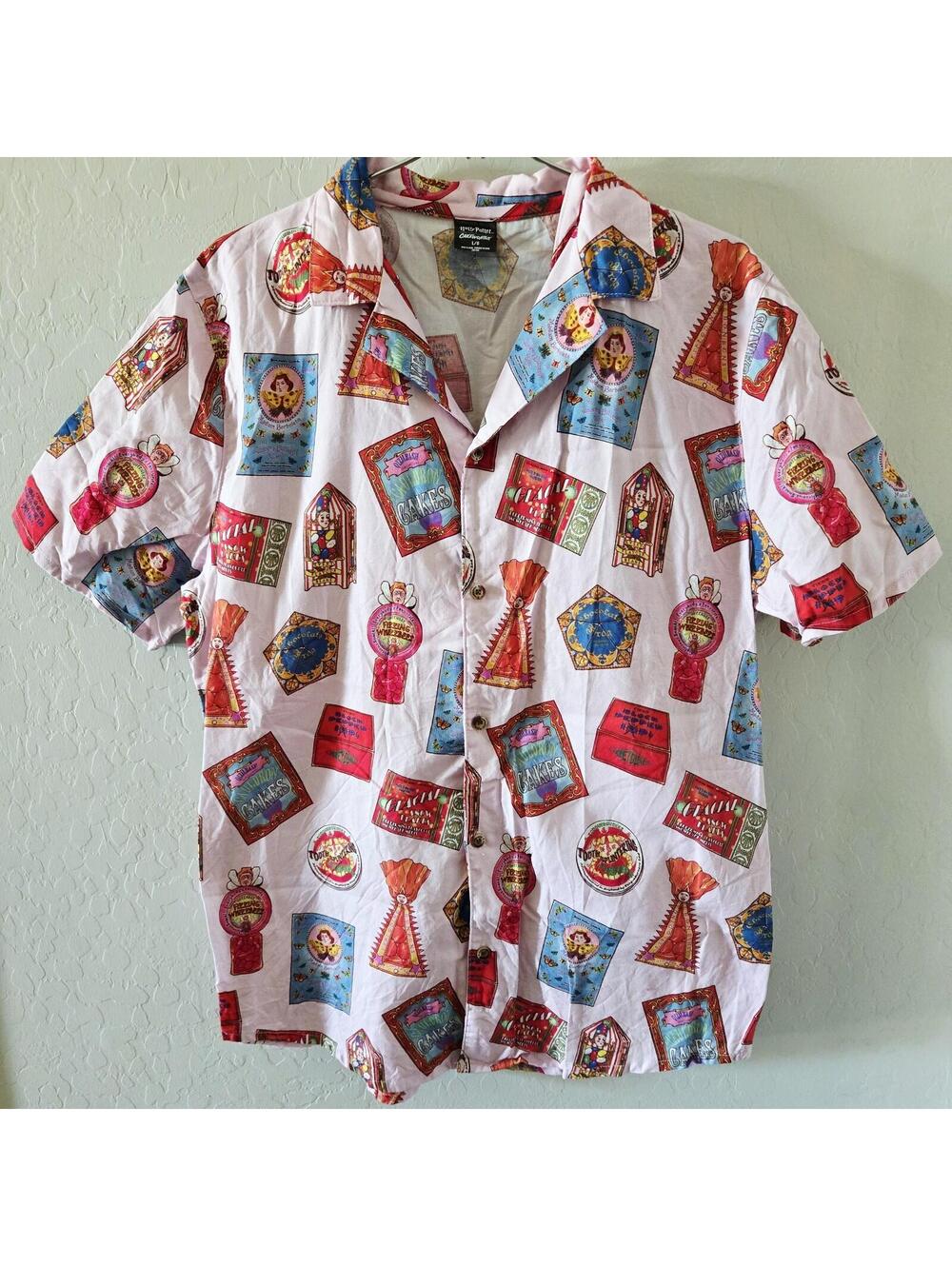Cakeworthy Harry Potter Honeydukes Button Up Short Sleeve Shirt Unisex Large EuC